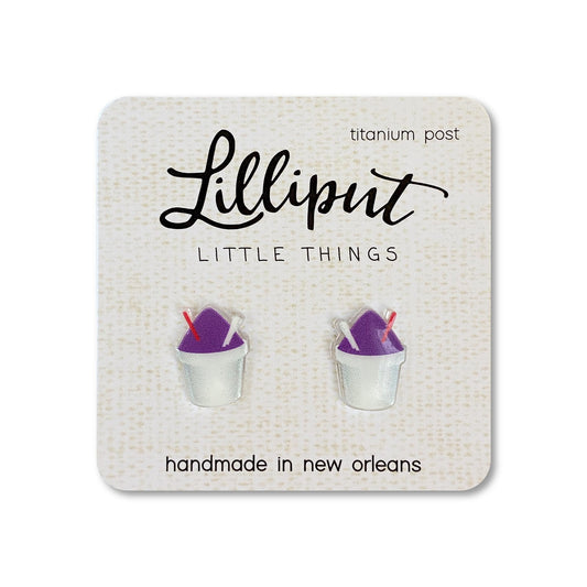 Lilliput- Purple Snoball Earrings