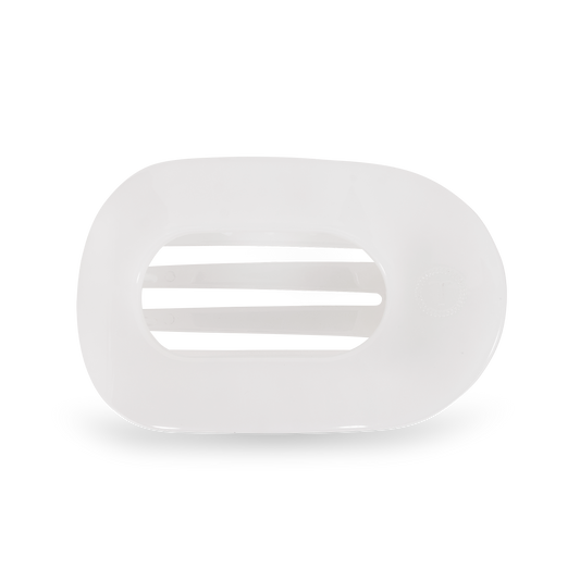 TELETIES - Coconut White Medium Flat Round Clip