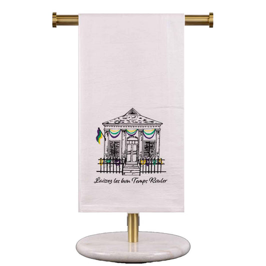 The Royal Standard - Bon Temps House Flour Sack Hand Towel   White/Multi   20x28