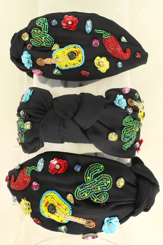 SP Sophia Collection - Cinco De Mayo Beaded Top Knotted Headband