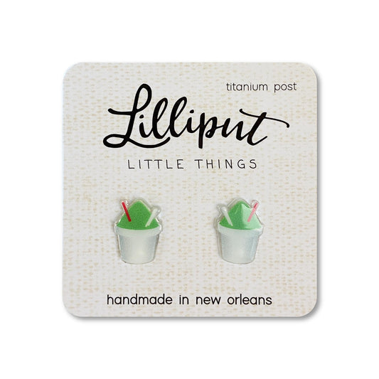 Lilliput- Green Snoball Earrings