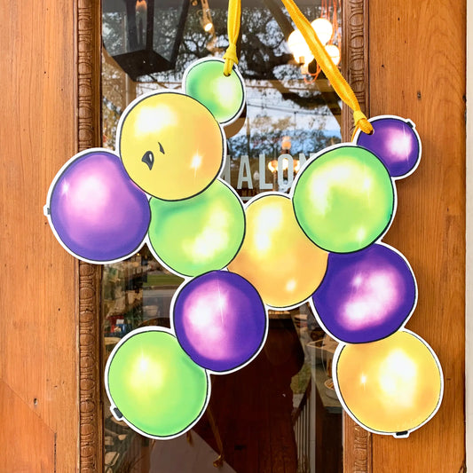 Bead Dog Door Hanger - Outdoor Mardi Gras Decor