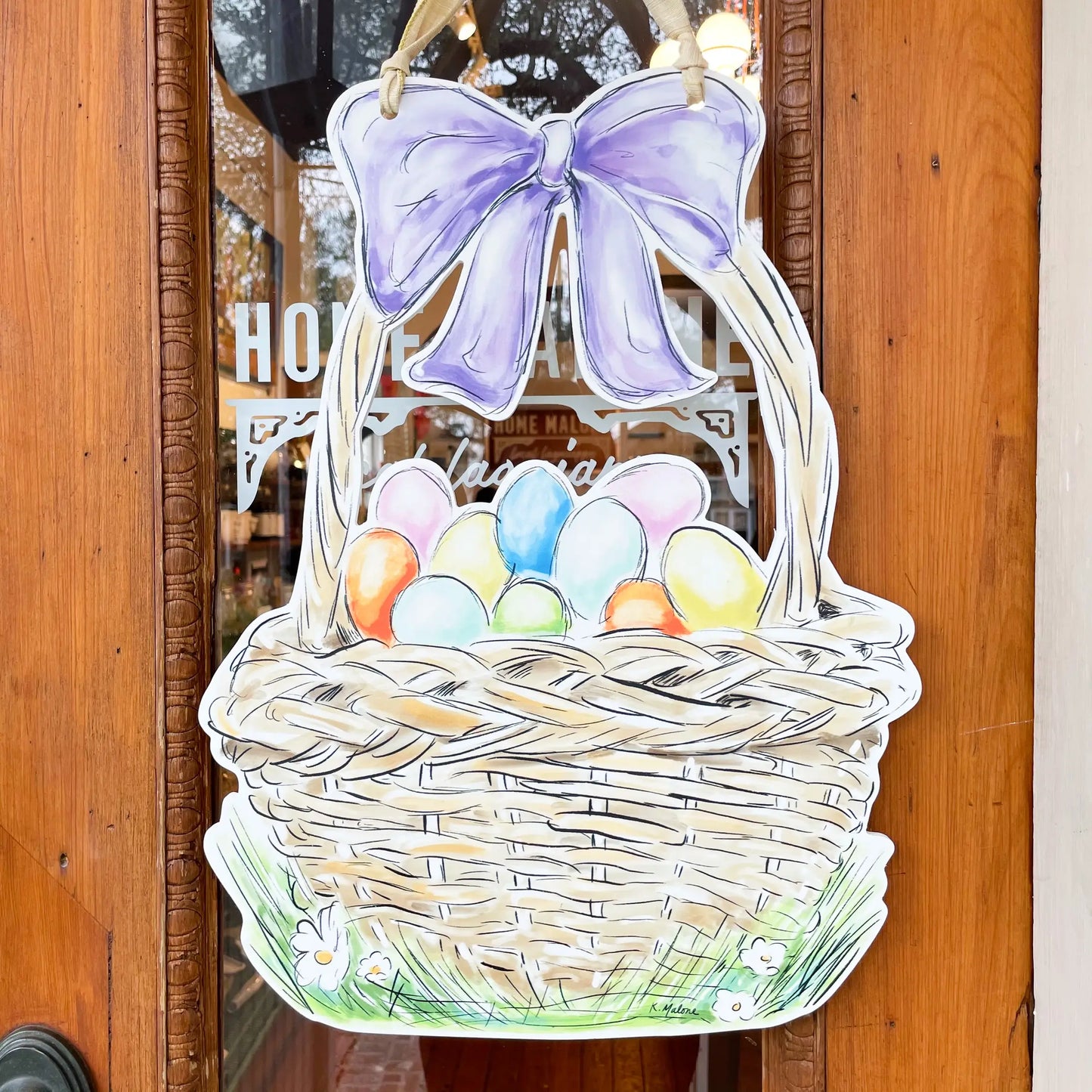 Home Malone- Easter Egg Basket Door Hanger