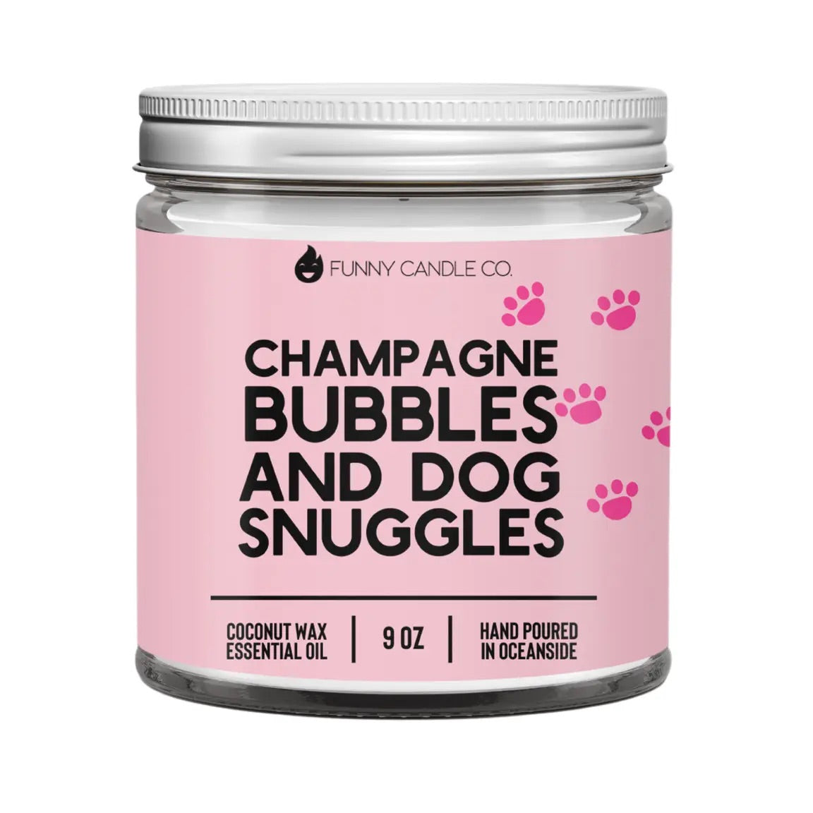 Funny Candle Co.- 
Champagne Bubbles and Dog Snuggles Candle