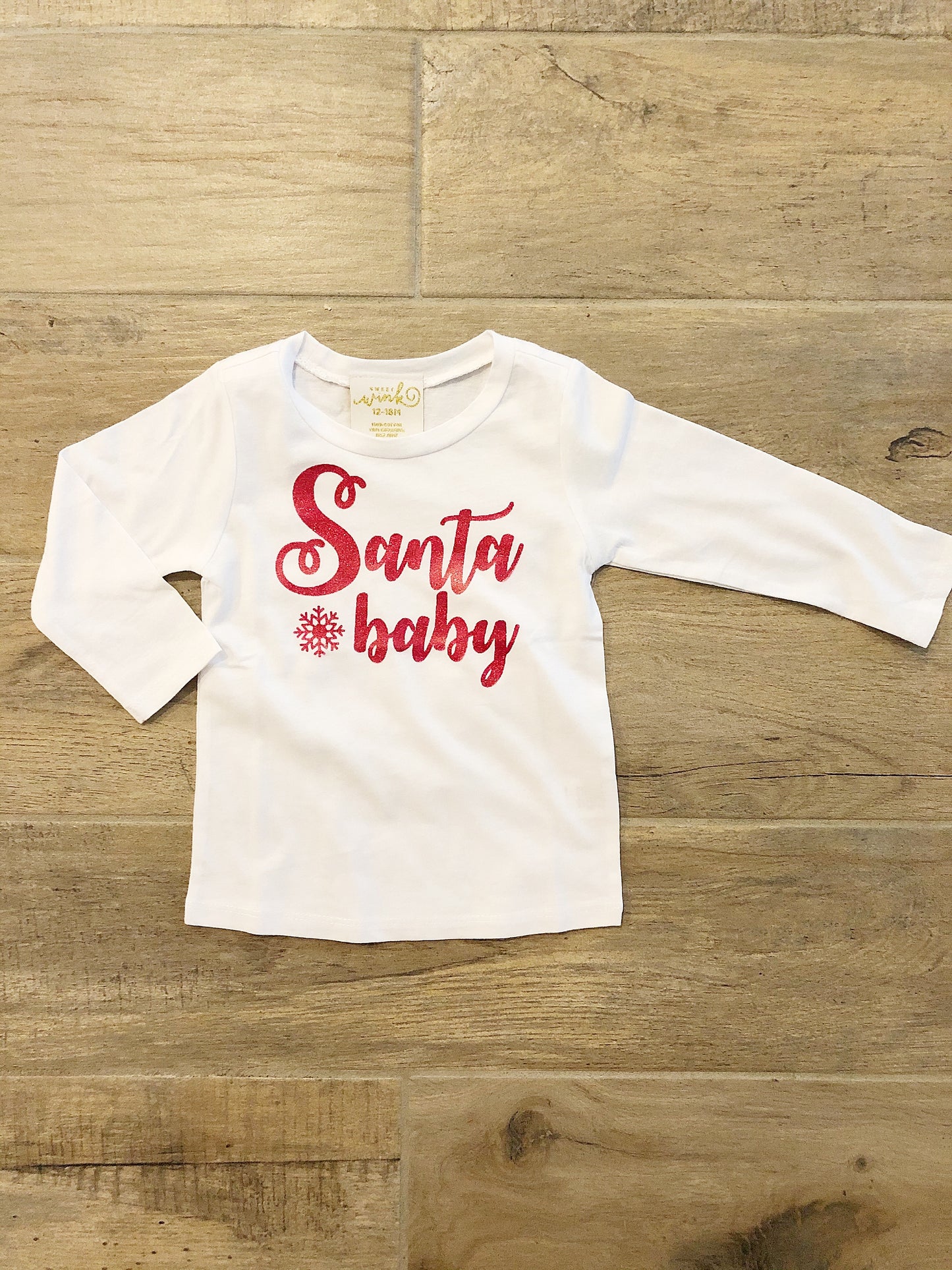 Sweet Wink- Santa Baby Long Sleeve Girls Tee
