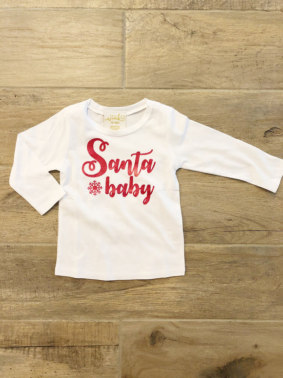 Santa Baby Long Sleeve Girls Tee