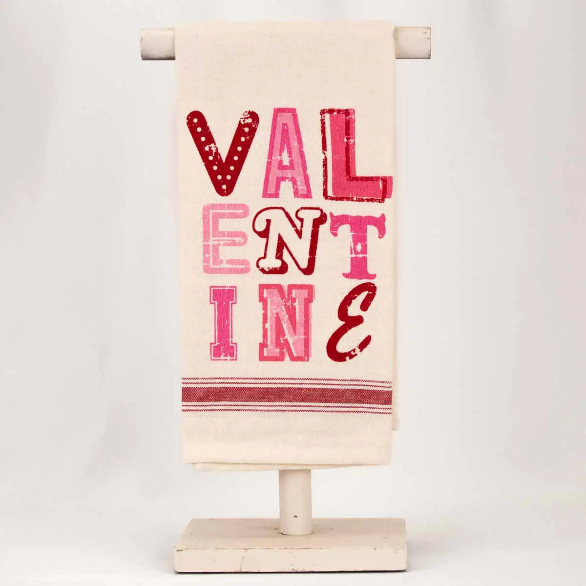 Valentine Hand Towel Cream/Red/Pink 20x28