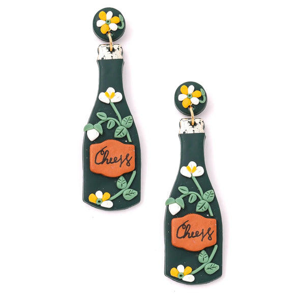 Champagne Floral Drop Earrings
