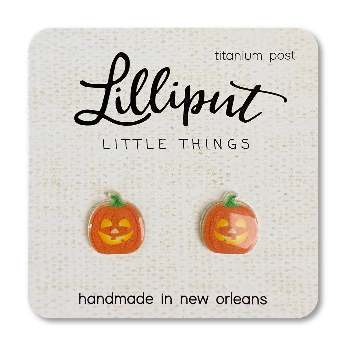 Lilliput- Pumpkin Titanium Post Earrings