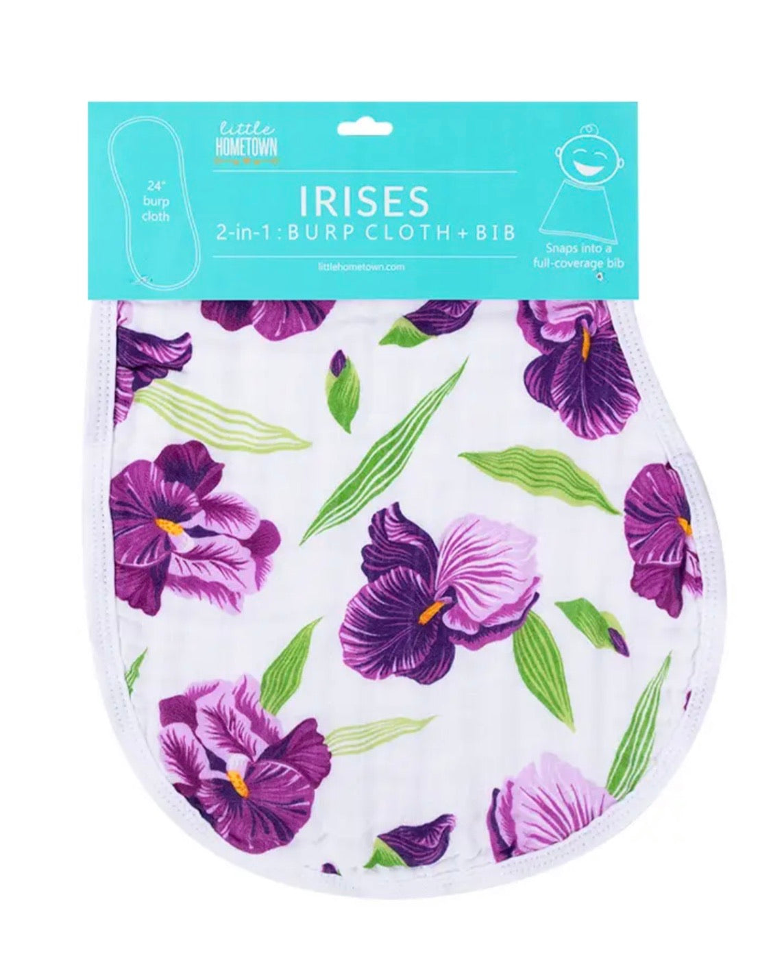 Iris 2-in-1 burp cloth/bib