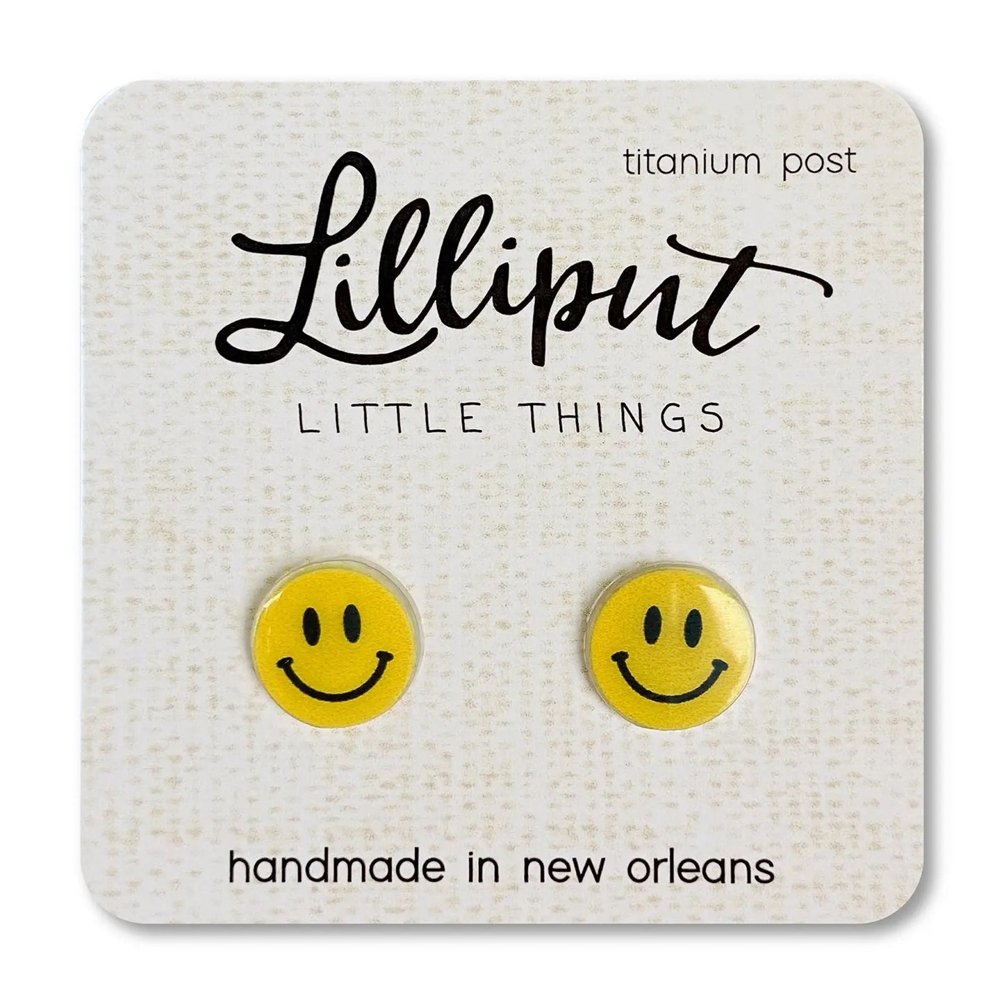 Lilliput- Smiley Titanium Post Earrings