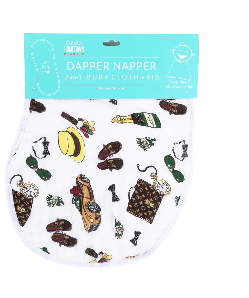 Little Hometown- 
Dapper Napper 2-in-1 Burp Cloth/Bib