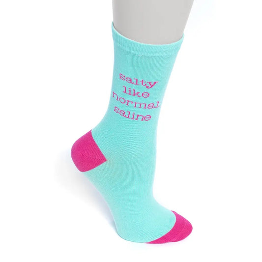 Nurseology- “Salty like Normal Saline” Unisex Socks