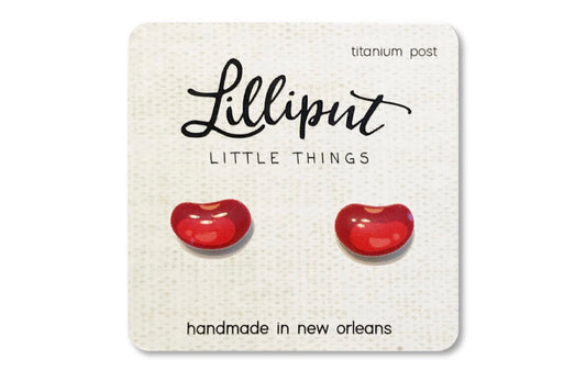 Lilliput- Red Bean Titanium Earrings