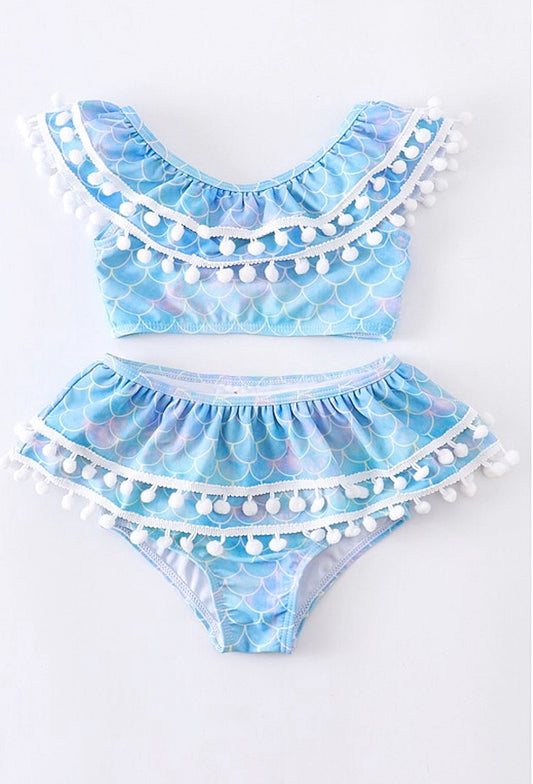 Honeydew- Mermaid Pom Pom 2-Piece Swim Suit