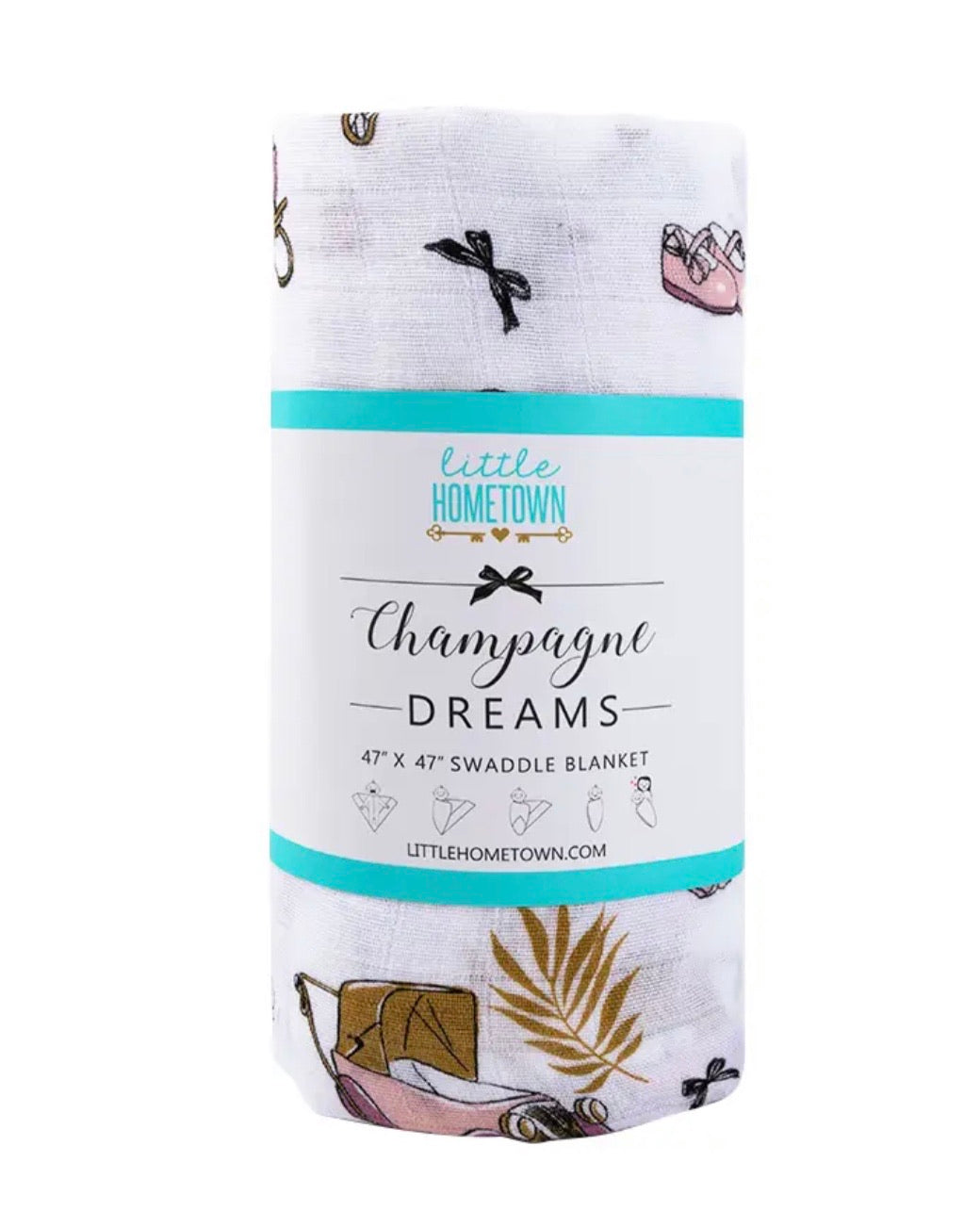 Little Hometown- Champagne Dreams Swaddle Blanket