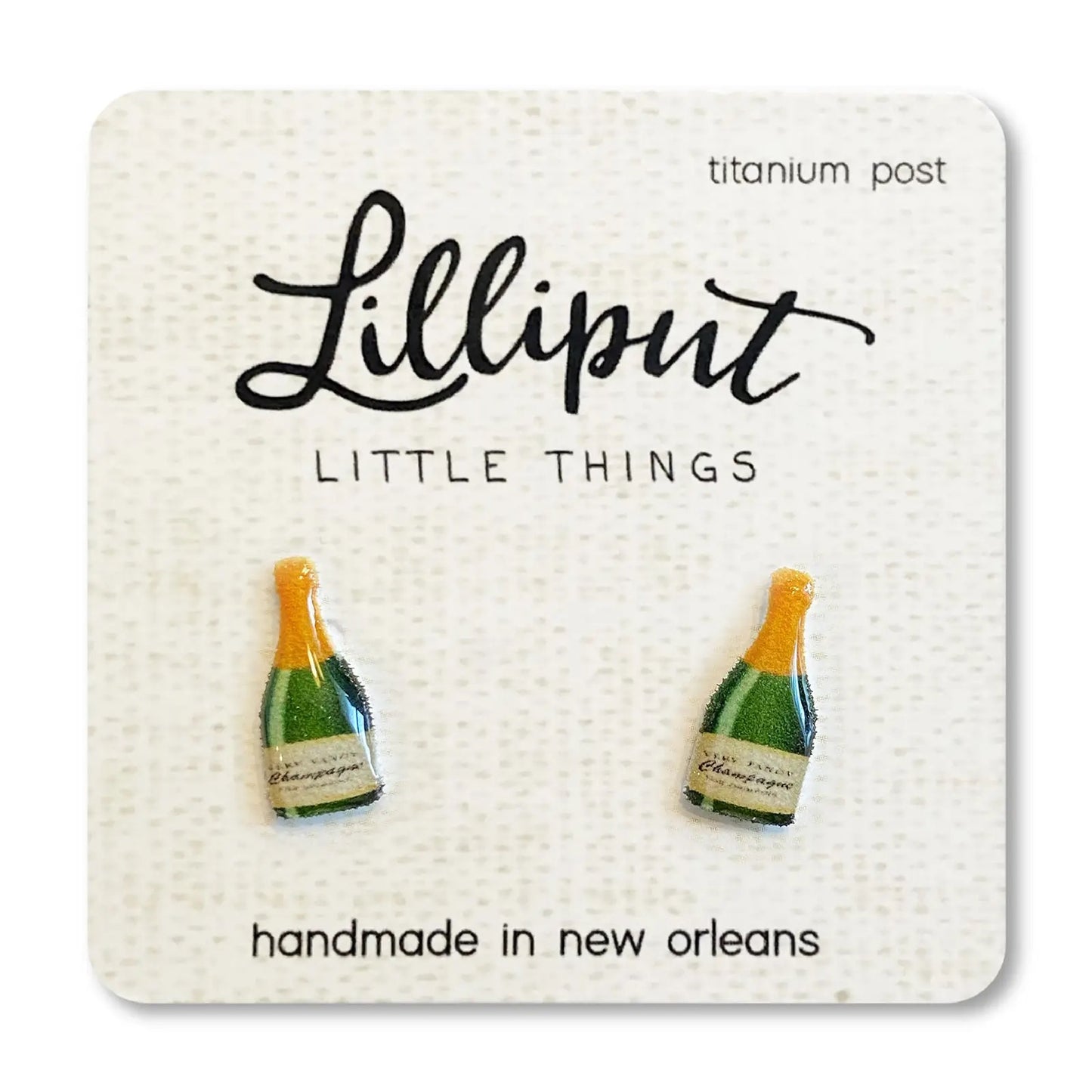 Lilliput- Champagne Titanium Post Earrings
