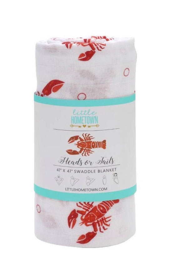Heads or Tails Crawfish Swaddle Blanket
