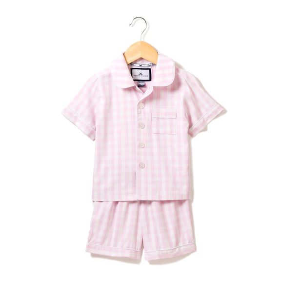 Pink Gingham Pajama Short Set