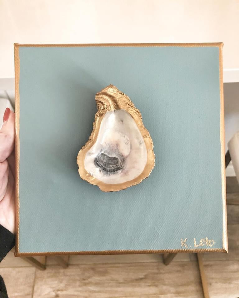 Kourtney Leto- 8x8 French Blue Oyster Canvas